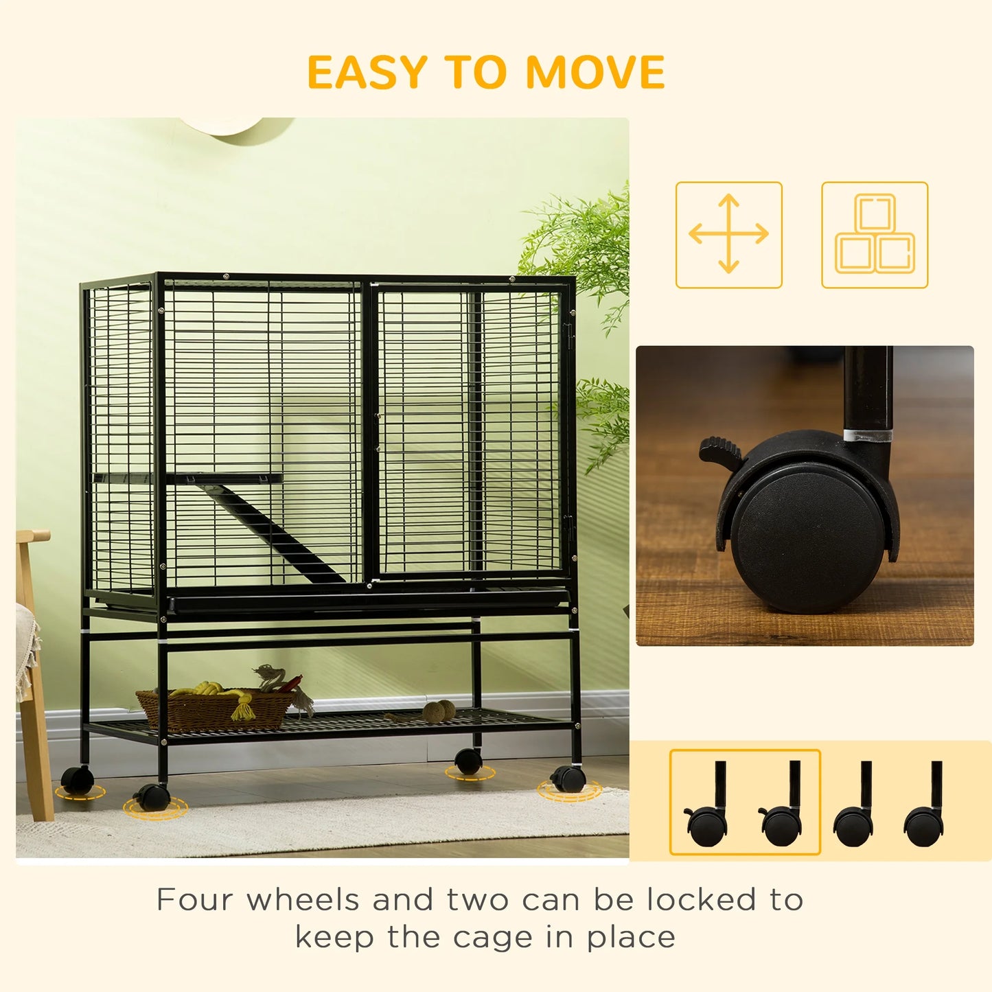 2-Tier Small Animal Cage, Ferret Cage Large Chinchilla Cage
