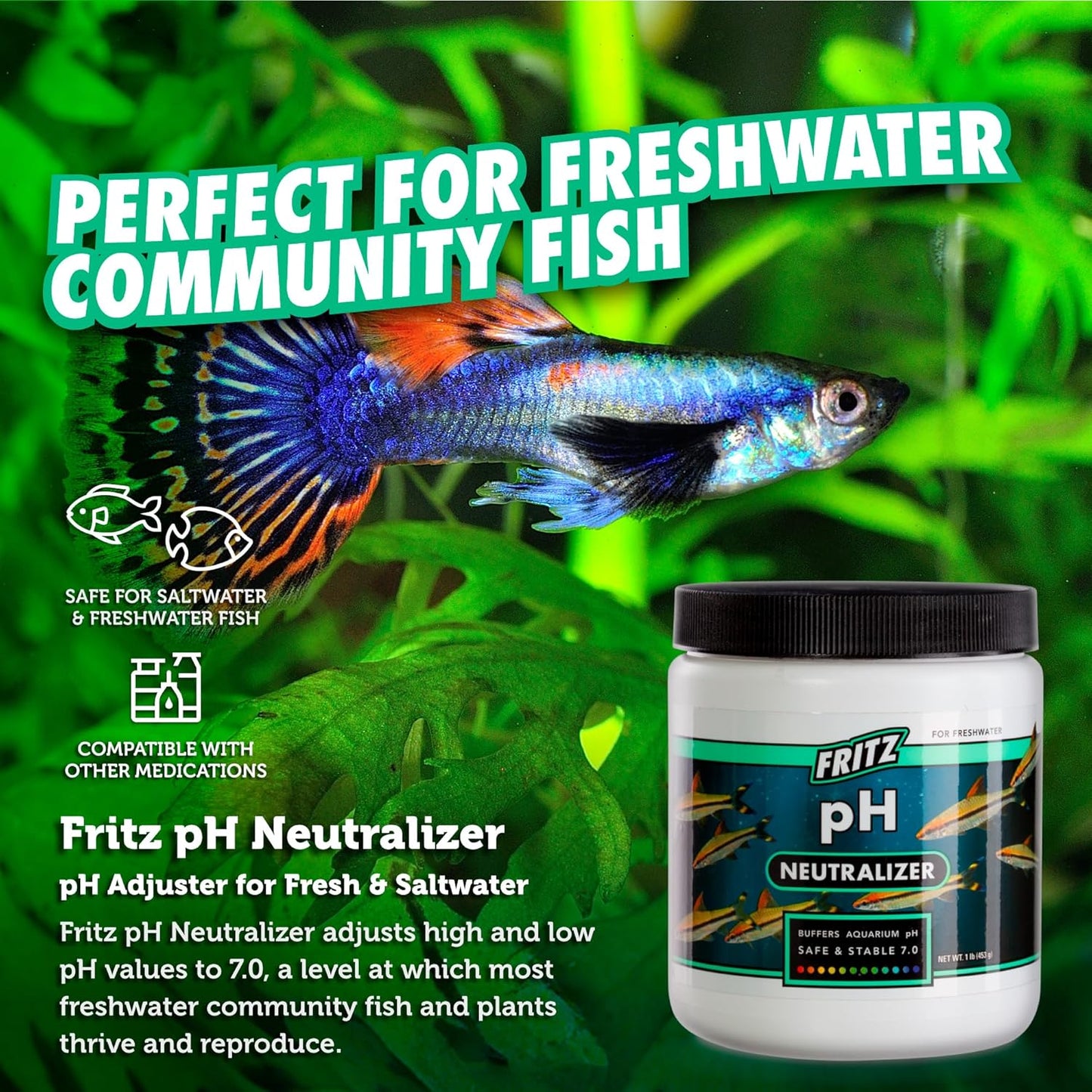 80285 Fritz Ph Neutralizer for Fresh and Salt Water Aquariums, 1-LBS