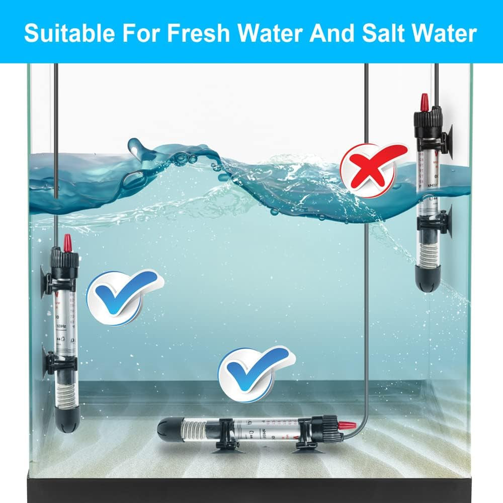 Aquarium Heater Fish Tank Heater Submersible 300 Watt, 1 Yr Warranty