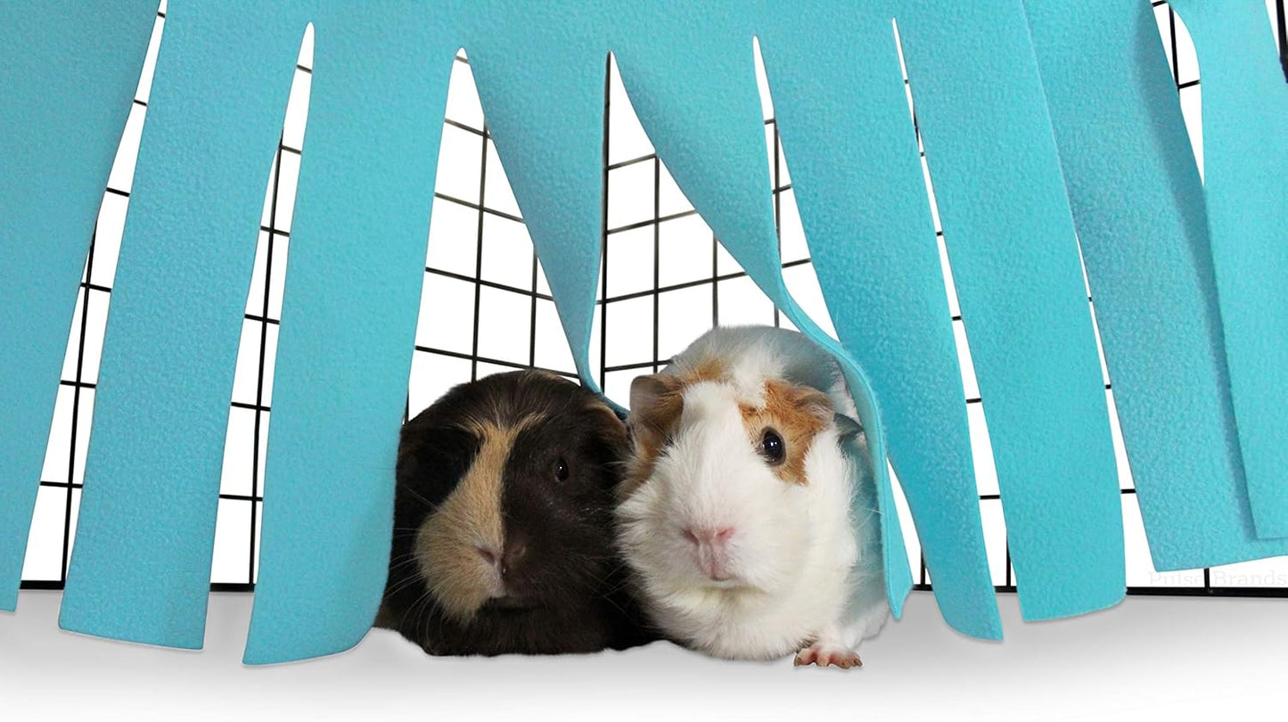 Corner Fleece Forest Hideout for Guinea Pigs, Ferrets, Chinchillas, Hedgehogs, Dwarf Rabbits and Other Small Pets - Accessories and Toys (Blue/Gray)