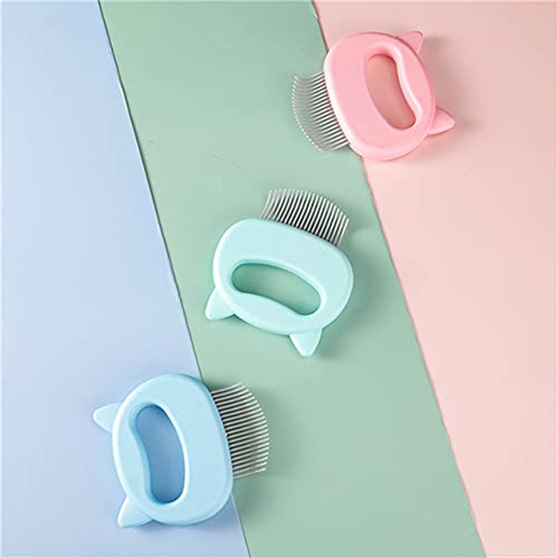 Cat Comb Massager Pet Hair Removal Massage Shell Comb Massage Tool (Blue)
