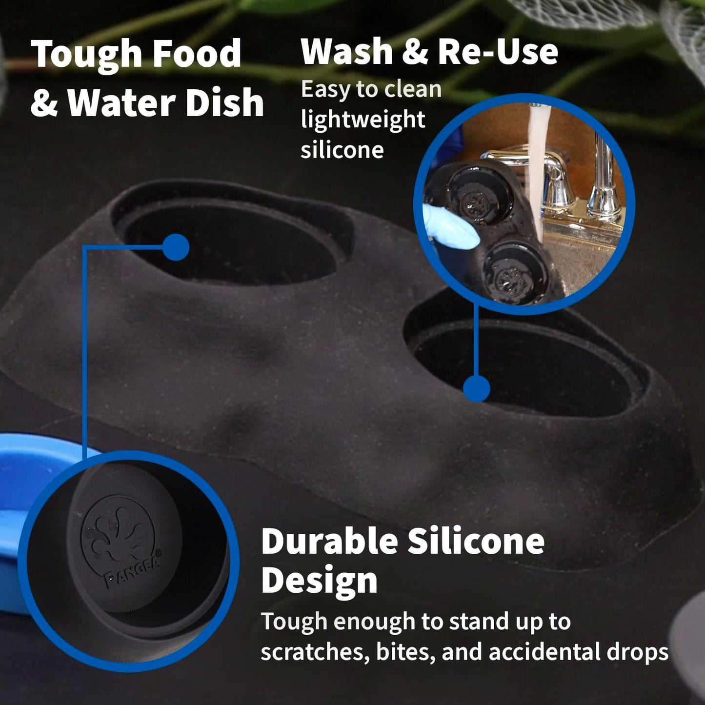 Ultimate Eco Dish, Crested Gecko Food and Water Bowl for Terrestrial Lizards, Durable Silicone Feeding Accessory for Reptile Terrariums 3.125In X 5.5In (Turquoise Marble)