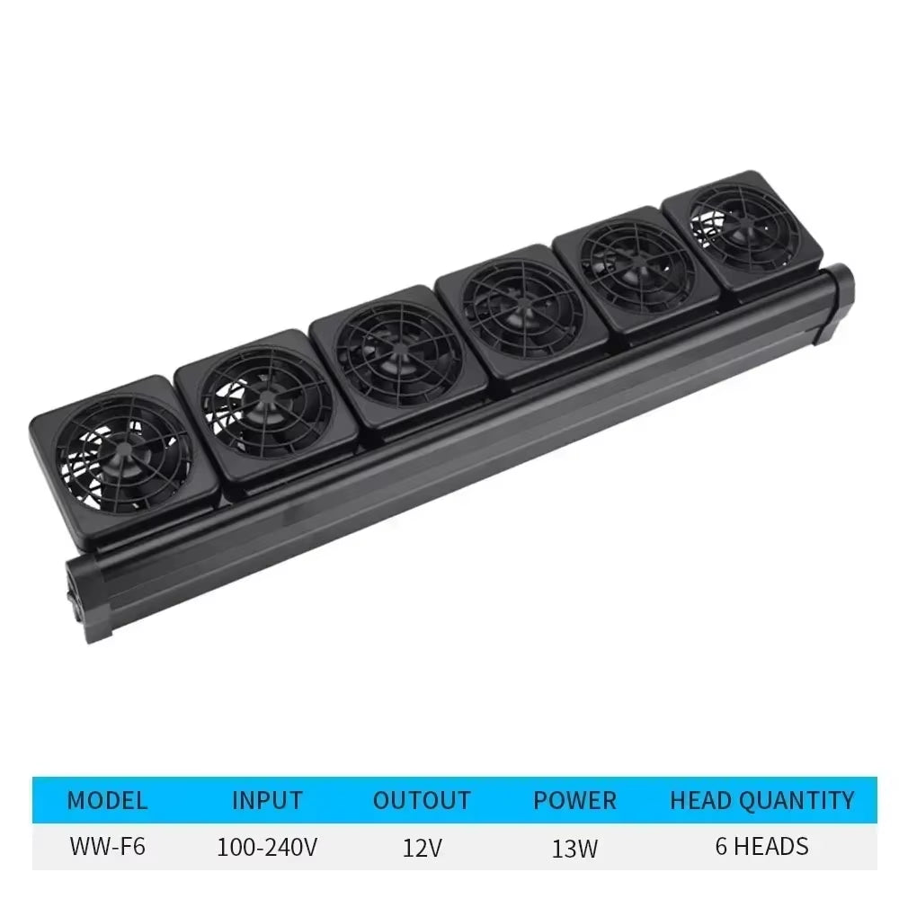 Fish Tank Fan Silent Adjustable 8-Speed Wind Speed Automatic Temperature Control Water Cooled Fish Tank Fan Aquarium Accessories