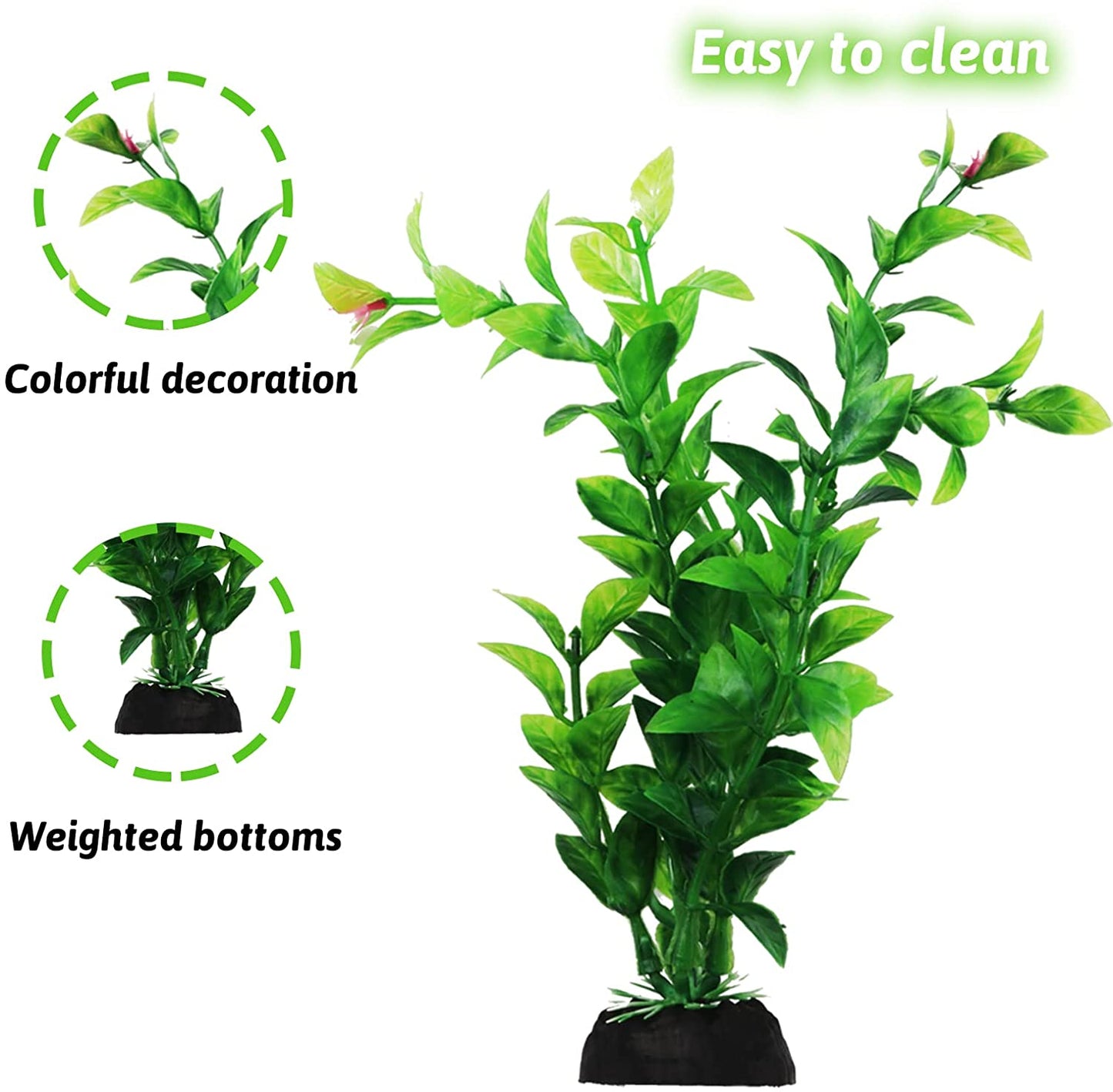 10Pcs Artificial Fish Tank Plants Fake Plastic Water Green Plants Aquarium Decor