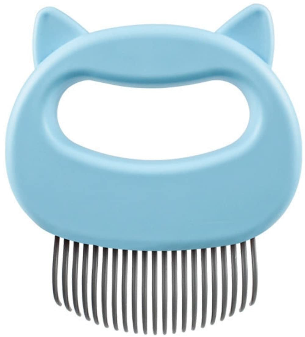 Cat Comb Massager Pet Hair Removal Massage Shell Comb Massage Tool (Blue)