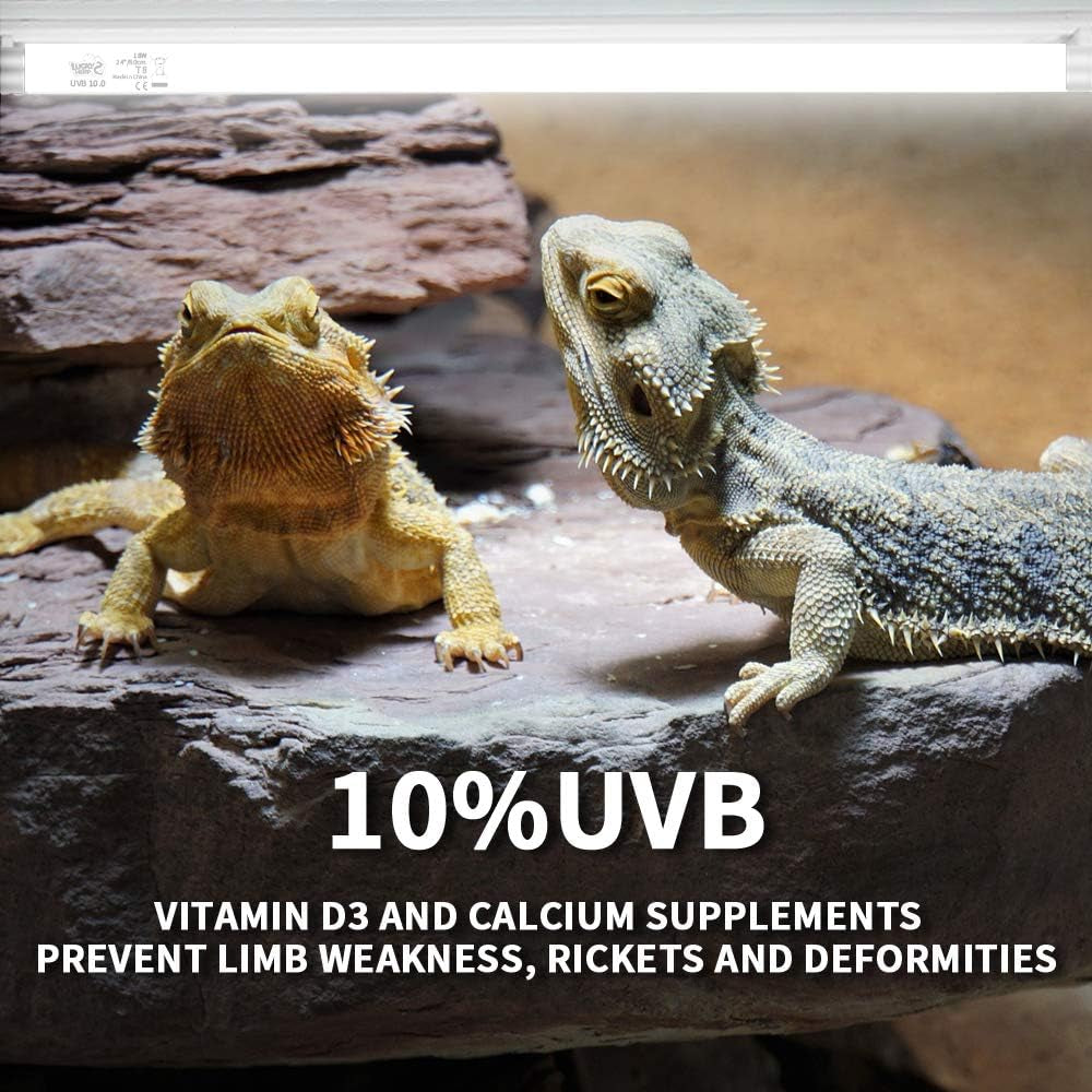 18Inch 15W T8 UVB 10.0 Reptile Light, UVA UVB Bulb, Fluorescent Lamp for Reptiles Amphibian