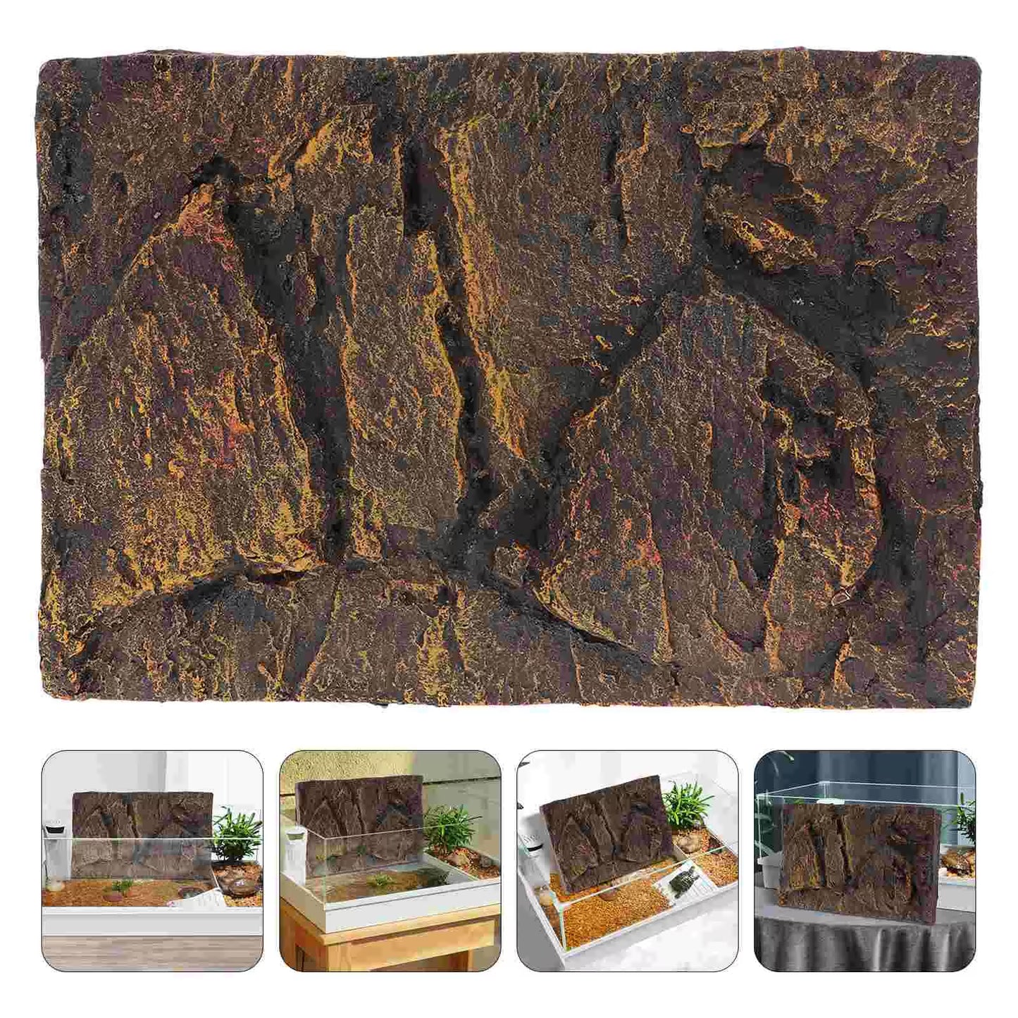 Pu Material Reptile Tank Decoration Board Turtle Background Panel Decorative Reptile Habitat Decor Terrarium Decor Pet Habitat