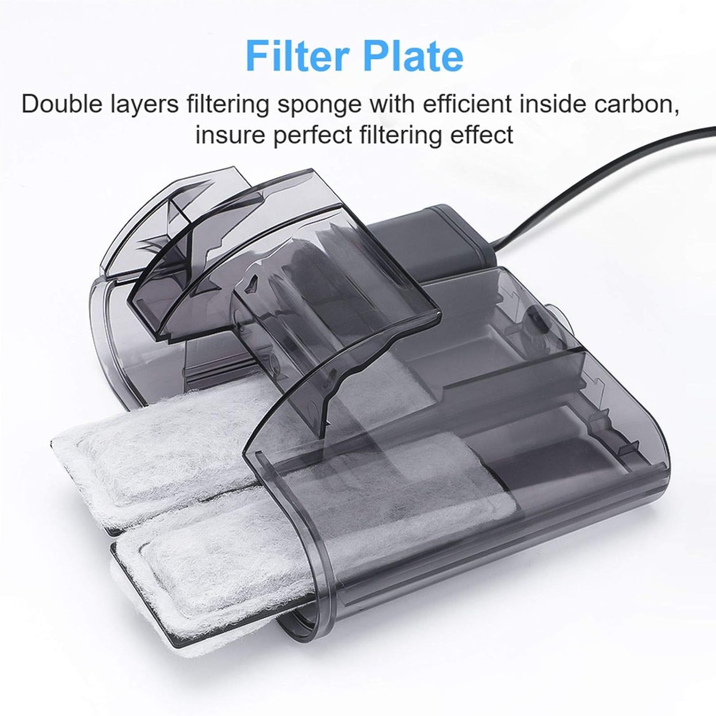 Fish Tank Filter for Aquariums, Ultra Quiet Hang on Aquarium Filters Waterfall Water Adjustable Filter for 5 To15 Gallons Small Fish Tank