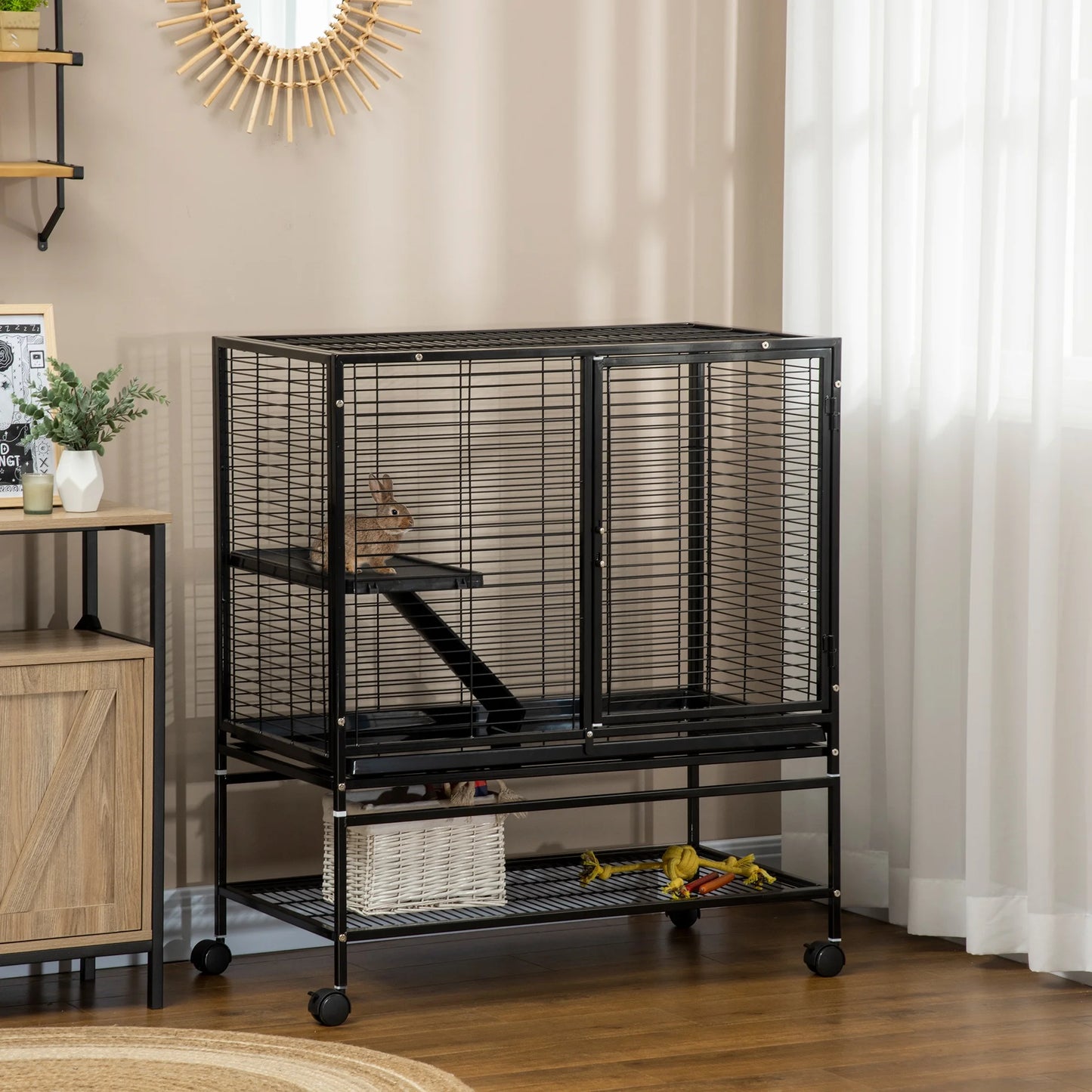 2-Tier Small Animal Cage, Ferret Cage Large Chinchilla Cage