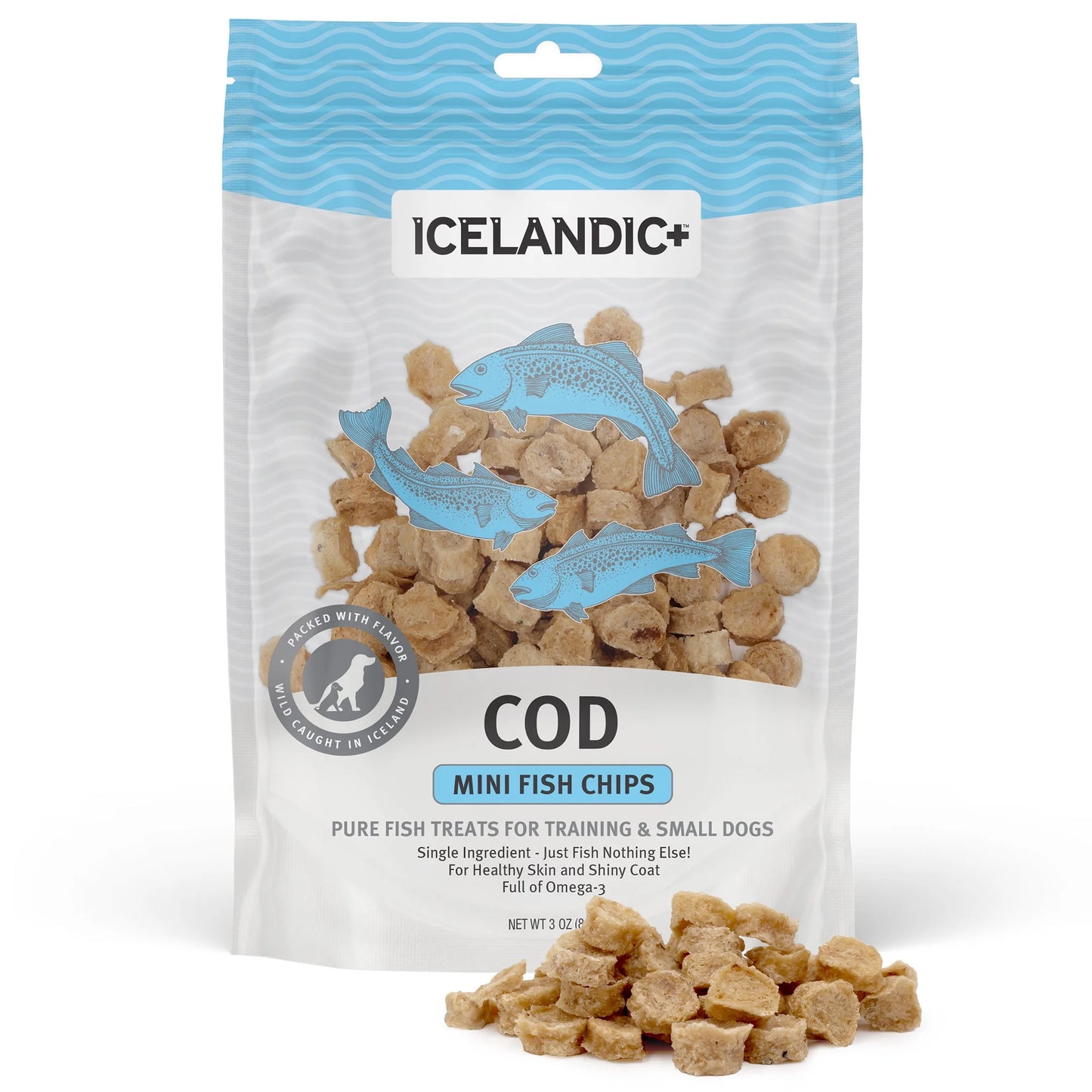Mini Cod Fish Chips Training Dog Treat 2.5-Oz Bag
