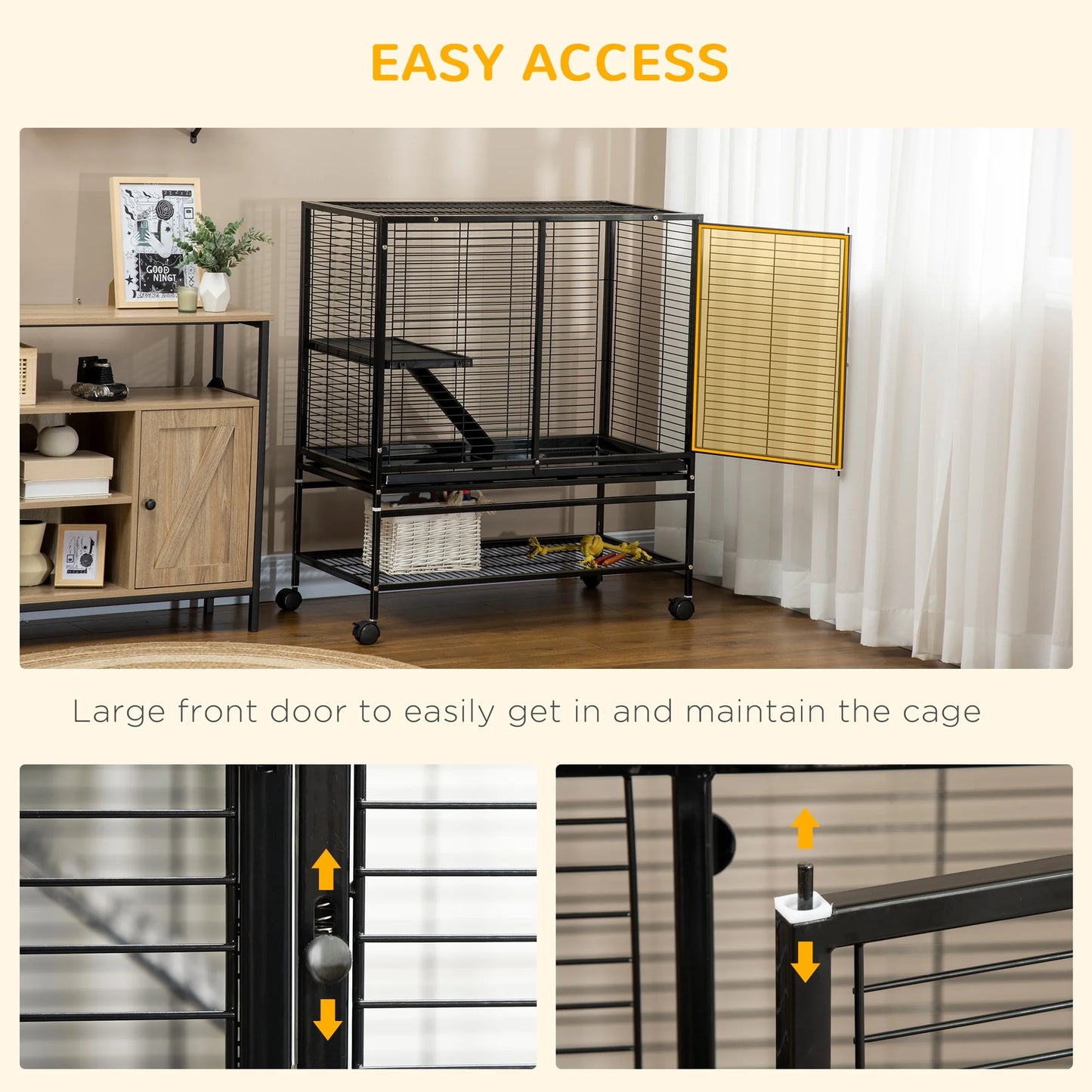 2-Tier Small Animal Cage, Ferret Cage Large Chinchilla Cage