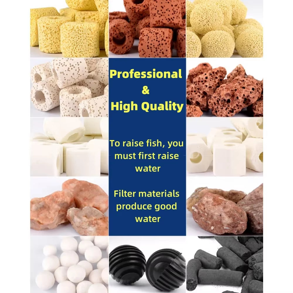 420G Aquarium Filter Media Activated Carbon Ceramic Ring Biological Ball Fish Tank External Internal Filter with Bag