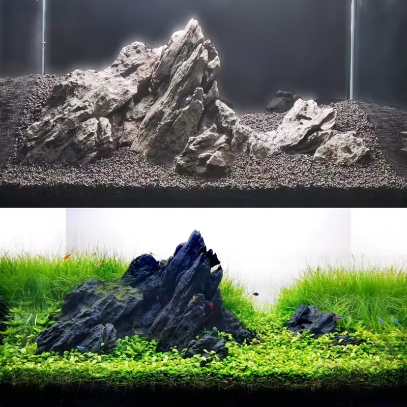 FZONE Aquarium Resin Seiryu Stone Model PH Nature Aquarium Rocks for Aquascaping, Micro-Landscapes