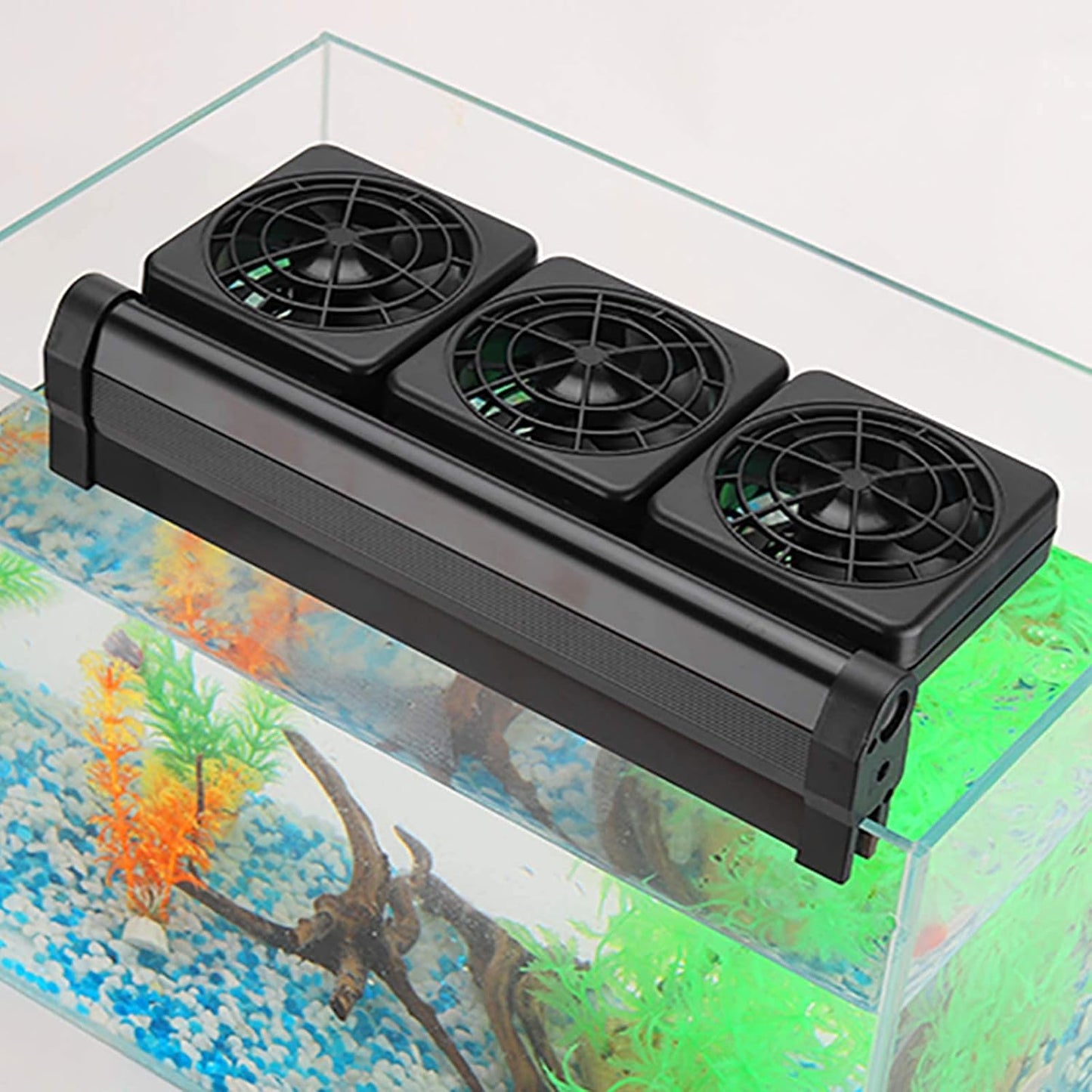Aquarium Chillers, Fish Tank Cooling Fan System 3-Head Wind Power and Angle Adjustable Clip on Chiller, 2 Gears for Control (3-Head)