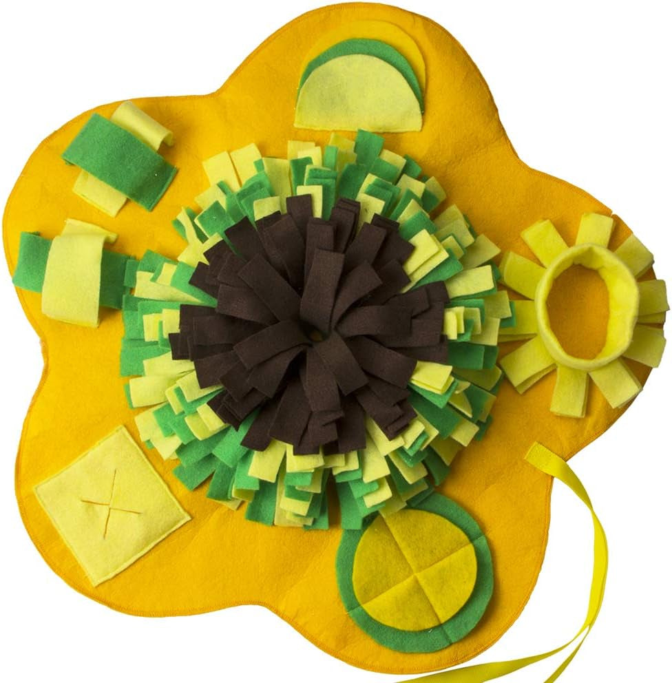 Dog Snuffle Mat for Small Large Dogs, Machine Washable Training Mats Pet, Activity Mat for Foraging Skill, Stress Release (Yellow-Green)
