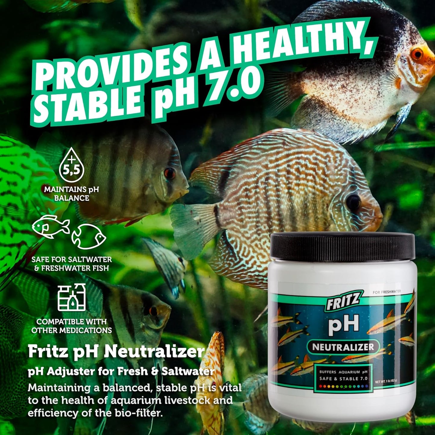 80285 Fritz Ph Neutralizer for Fresh and Salt Water Aquariums, 1-LBS
