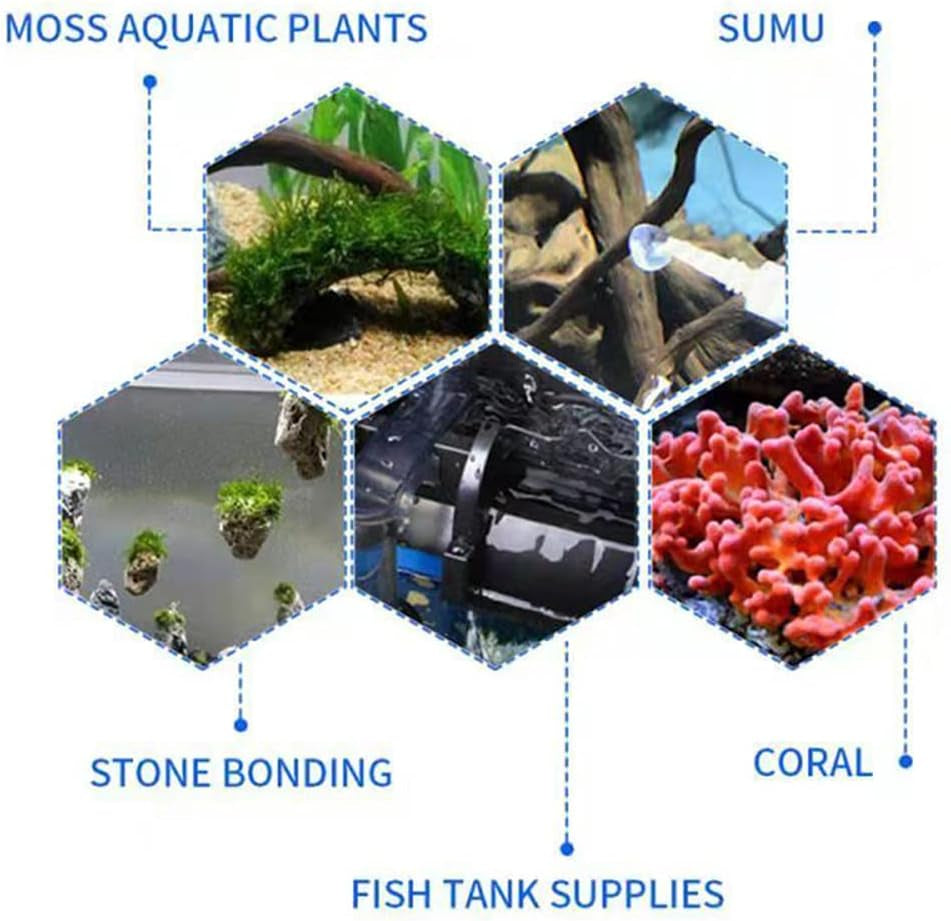 Aquarium Glue,2 Pcs Safe and Quick-Drying Aquascape Water Plant Glue for Corals Aquascaping Instant Glue for Plants, Moss, Coral, Stone, Wood,Coral, Non-Toxic, Fresh and Salt Water-Green Color