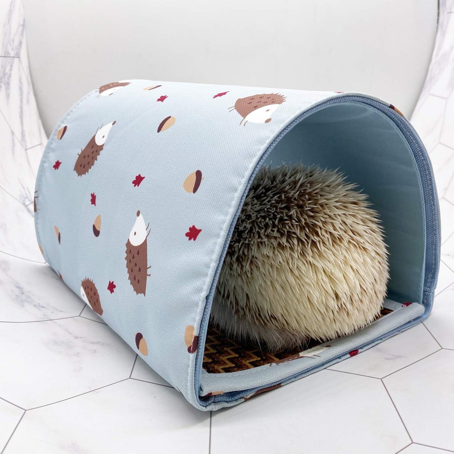 Handmade Sleeping Hideout Cave Tunnel for Baby Chinchillas/Mice/Gerbil Rats/Chinchilla/Squirrel/Guinea Pigs/Hedgehog/Dwarf Rabbit and Other Small Animal Beds (Blue)