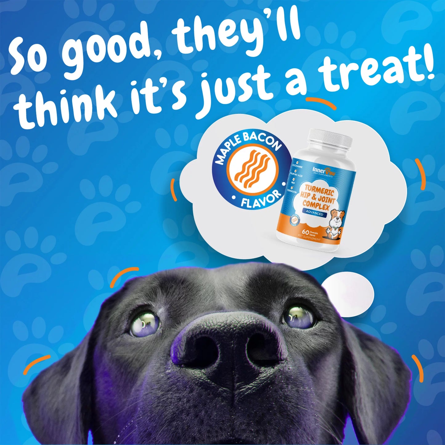 Turmeric Hip & Joint Chewable Tablets for Dogs - Maximum Strength - MSM - anti Inflammatory - Pain Relief - Joint Health - 60 Chewable Tablets
