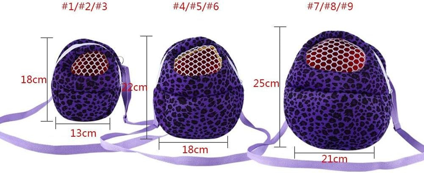 Three Size Small Pets Carrier Bag Hedgehog Hamster Mouse Outgoing Bags Leopard Portable Travel Backpack with S, Yellow-M