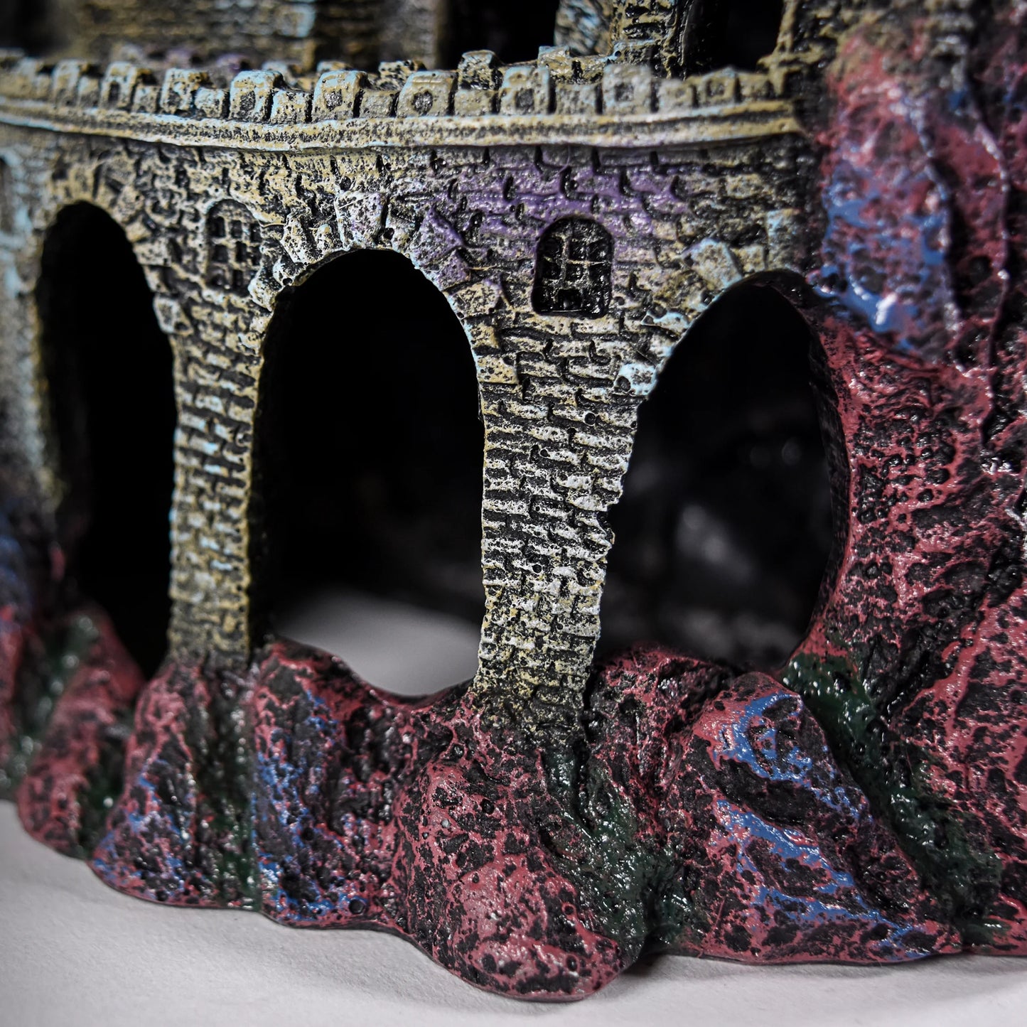 Penn Plax Age-Of-Magic Magical Resin Castle - Large Aquarium Decoration - Blue