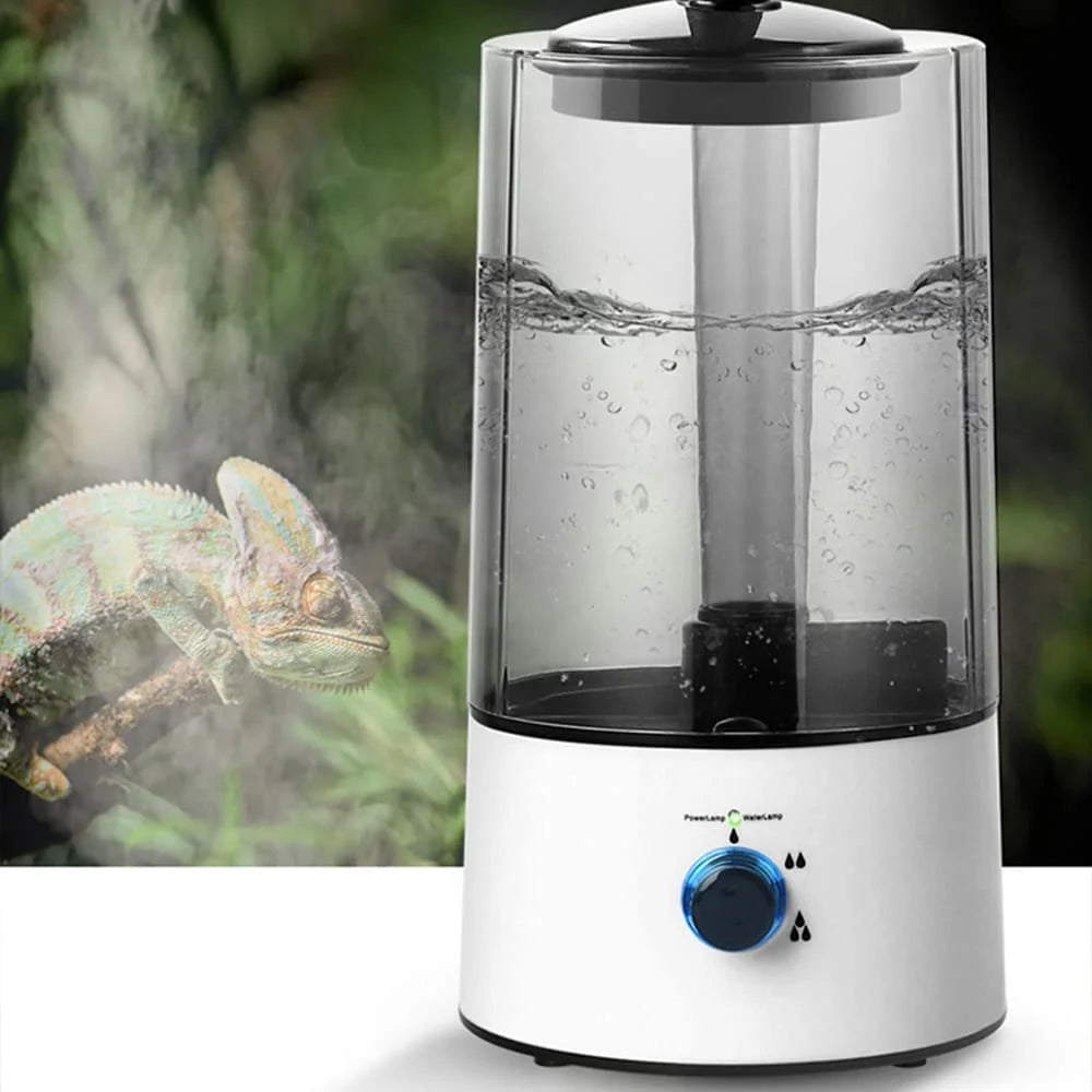 4L Electric Reptile Fogger Humidifier, Amphibians Chameleon Lizard Snake Tank Mister, Pet Fog Machine W/ 63" Adjustable Hose, Atomizer Sprayer GDAE10 for Home Farm Garden Yard AC110V