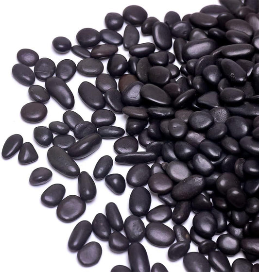 Aquarium Decorations Gravels Fish Tank Decor Black River Rocks Gravel for Plants Garden Rocks Vase Filler Potting Soil Aquarium Substrate Obsidian Decorative Plants 1.1Lb(0.5-1Inch)