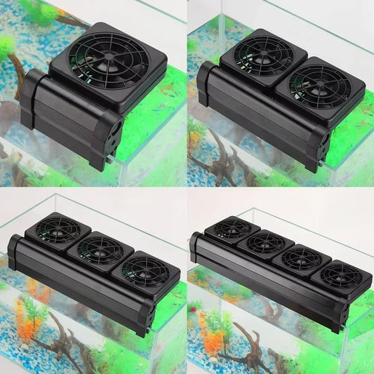 Fish Tank Fan Silent Adjustable 8-Speed Wind Speed Automatic Temperature Control Water Cooled Fish Tank Fan Aquarium Accessories