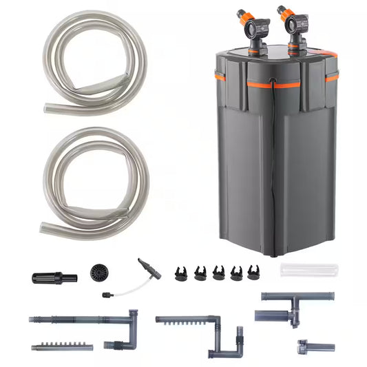 Aquarium Filter 225 GPH 2-Stage Canister Filter 55 Gallon Ultra-Quiet Internal Aquarium Filter with UV Protection 10 W