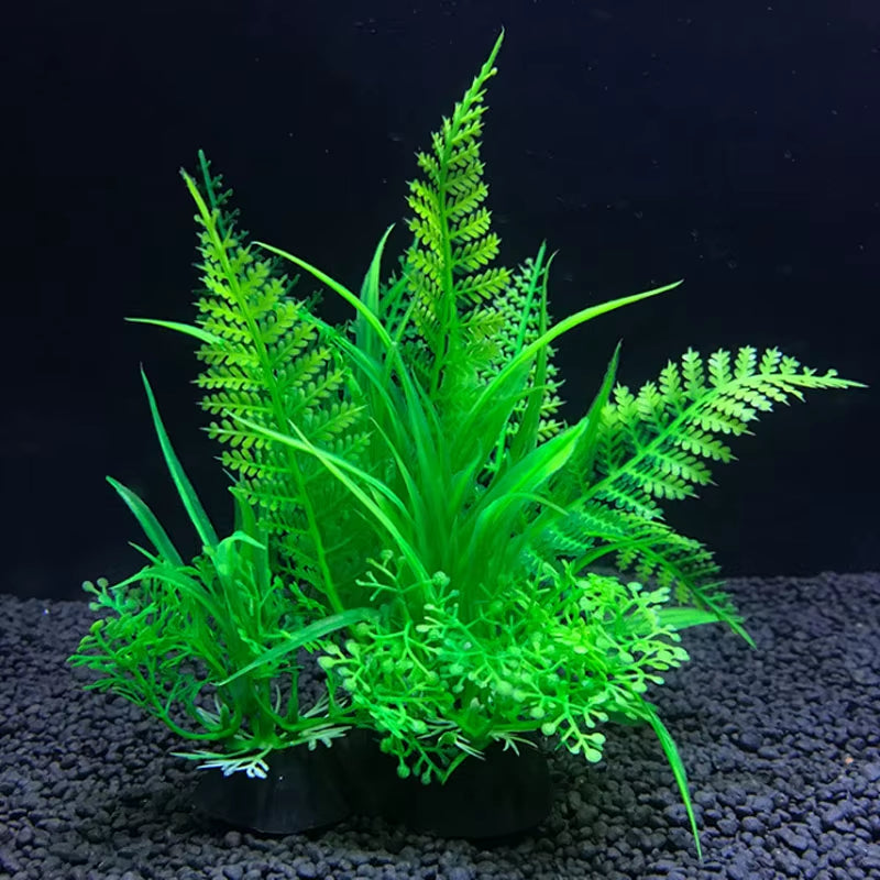 12 Kinds Artificial Aquarium Decor Plants Water Weeds Ornament Aquatic Plant Fish Tank Grass Decoration Accessories 14Cm
