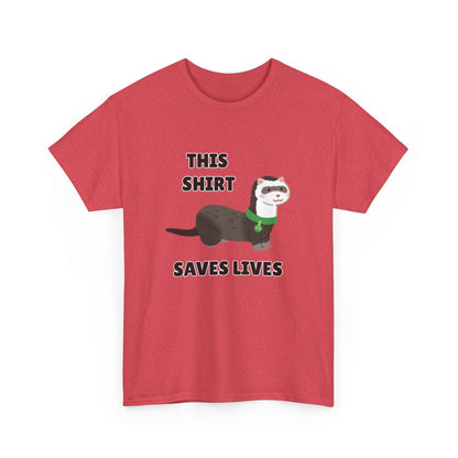 Adult Sizes: This Shirt Saves Lives Cute Animal Rescue Tee, Funny T-Shirt for Animal Lovers, Gift for Pet Adoption, Eco-Friendly Humor Shirt, Unique Casual Wear