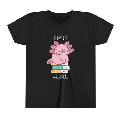 Youth Short Sleeve Tee Read Alotls Design - Fun Kids' Tee, Perfect for Book Lovers, Reading Theme, School Wear
