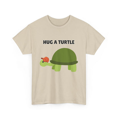 Adult Sizes: Hug a Turtle Unisex Tee | Cute Animal Shirt, Eco-Friendly Fashion, Turtle Lover Gift, Sustainable Apparel, Fun Graphic Tee