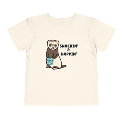 Toddler Sizes: Snackin' and Nappin' Ferret T-Shirt, Adorable Toddler Tee - Snackin' & Nappin', Ferrets, Snacks, Cute Kids Shirt, Birthday Gift, Nursery Wear, Fun Toddler Apparel