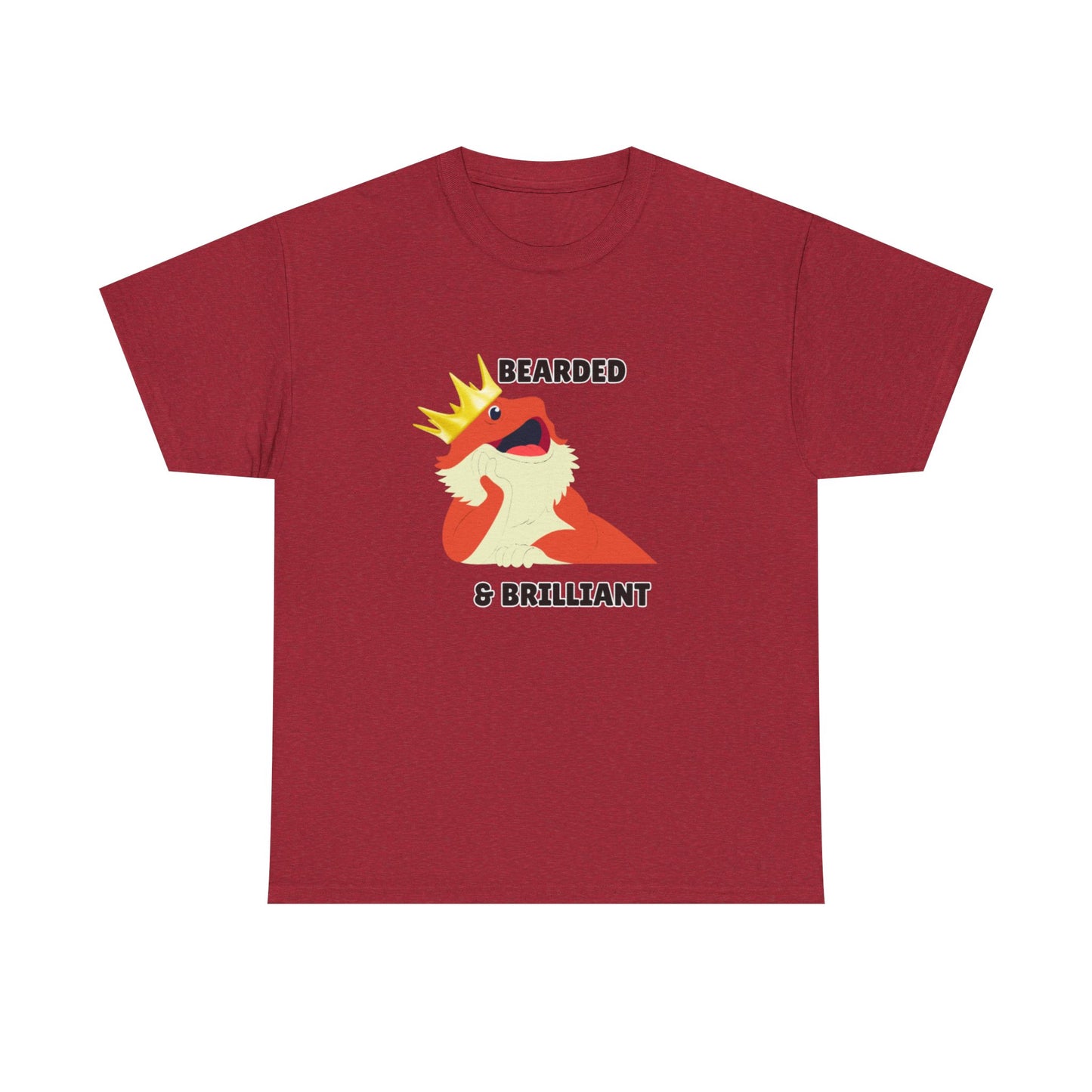 Adult Sizes: Bearded & Brilliant Bearded Dragon Crown Tee, Fun Graphic T-Shirt, Unique Gift for Geeks, Casual Wear, Birthday Present, Quirky Humor Shirt