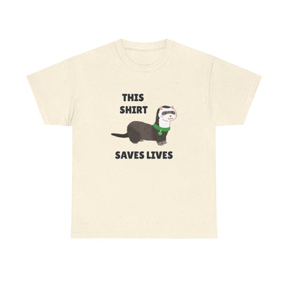 Adult Sizes: This Shirt Saves Lives Cute Animal Rescue Tee, Funny T-Shirt for Animal Lovers, Gift for Pet Adoption, Eco-Friendly Humor Shirt, Unique Casual Wear