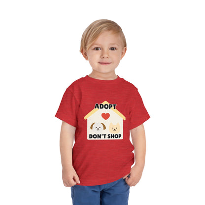 Toddler Sizes: Adopt Don't Shop Toddler Tee, Animal Rescue, Cute Animal Lover Shirt, Kids Apparel, Pet Adoption Awareness, Gift for Animal Lovers