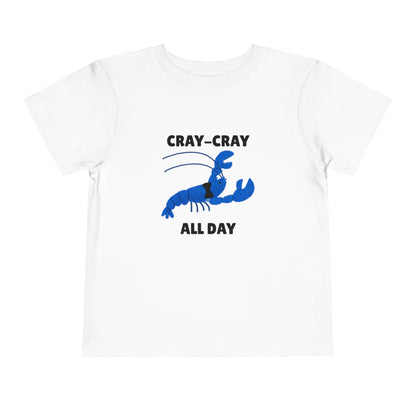 Toddler Sizes: Cray Cray All Day Crayfish Mini Lobster T-Shirt, Cray Cray All Day Tee, Blue Crayfish, Cute Kids Shirt, Funny Summer Shirt, Nautical Ocean Party Outfit, Gift for Little Ones