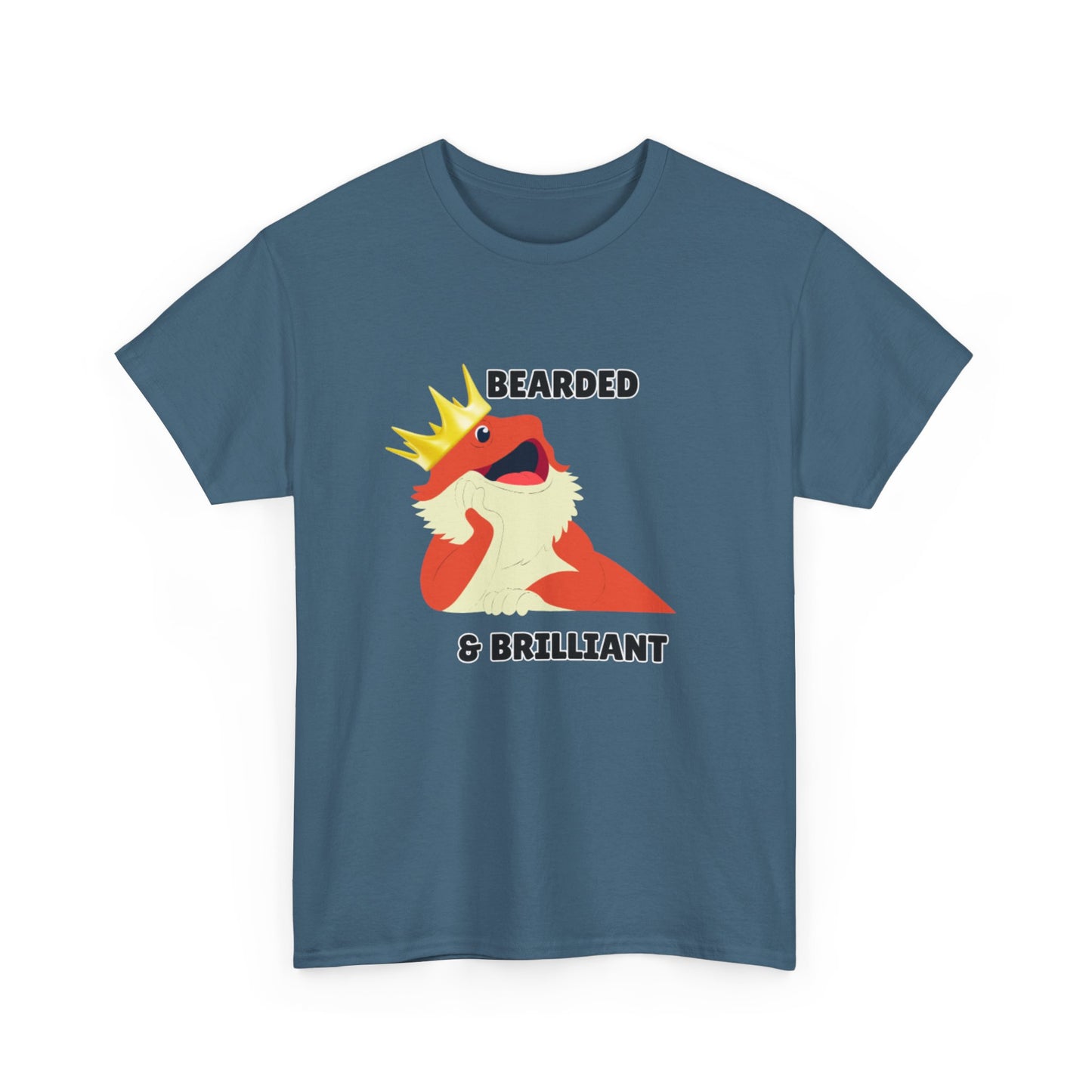 Adult Sizes: Bearded & Brilliant Bearded Dragon Crown Tee, Fun Graphic T-Shirt, Unique Gift for Geeks, Casual Wear, Birthday Present, Quirky Humor Shirt