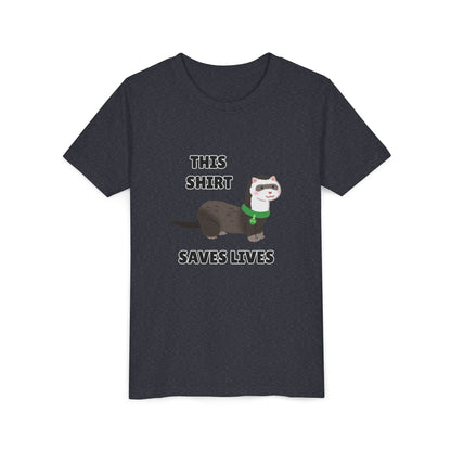 Funny Animal Youth Tee, 'This Shirt Saves Lives' T-Shirt, Cute Kids Shirt, Animal Lover Gift, Animal Rescue