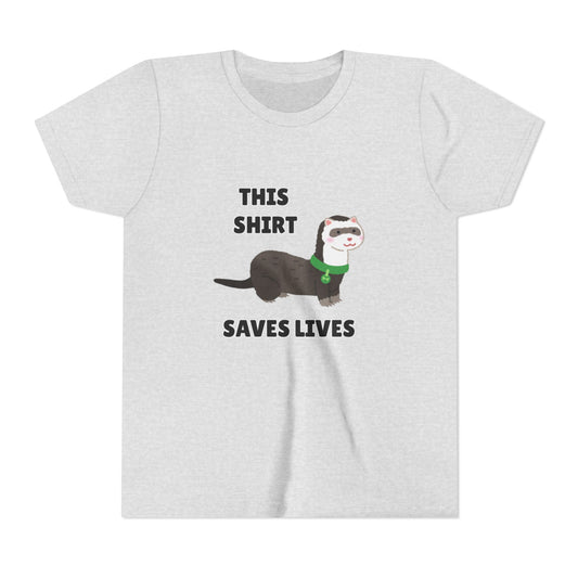 Funny Animal Youth Tee, 'This Shirt Saves Lives' T-Shirt, Cute Kids Shirt, Animal Lover Gift, Animal Rescue