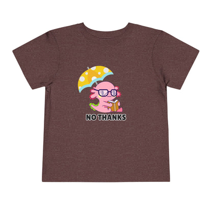 Toddler Sizes: Axolotl "No Thanks" Umbrella T-Shirt, Playful Toddler Tee - 'No Thanks' | Cute Kids Shirt, Funny Toddler Gift, Summer T-Shirt, Casual Wear, Kid's Clothing