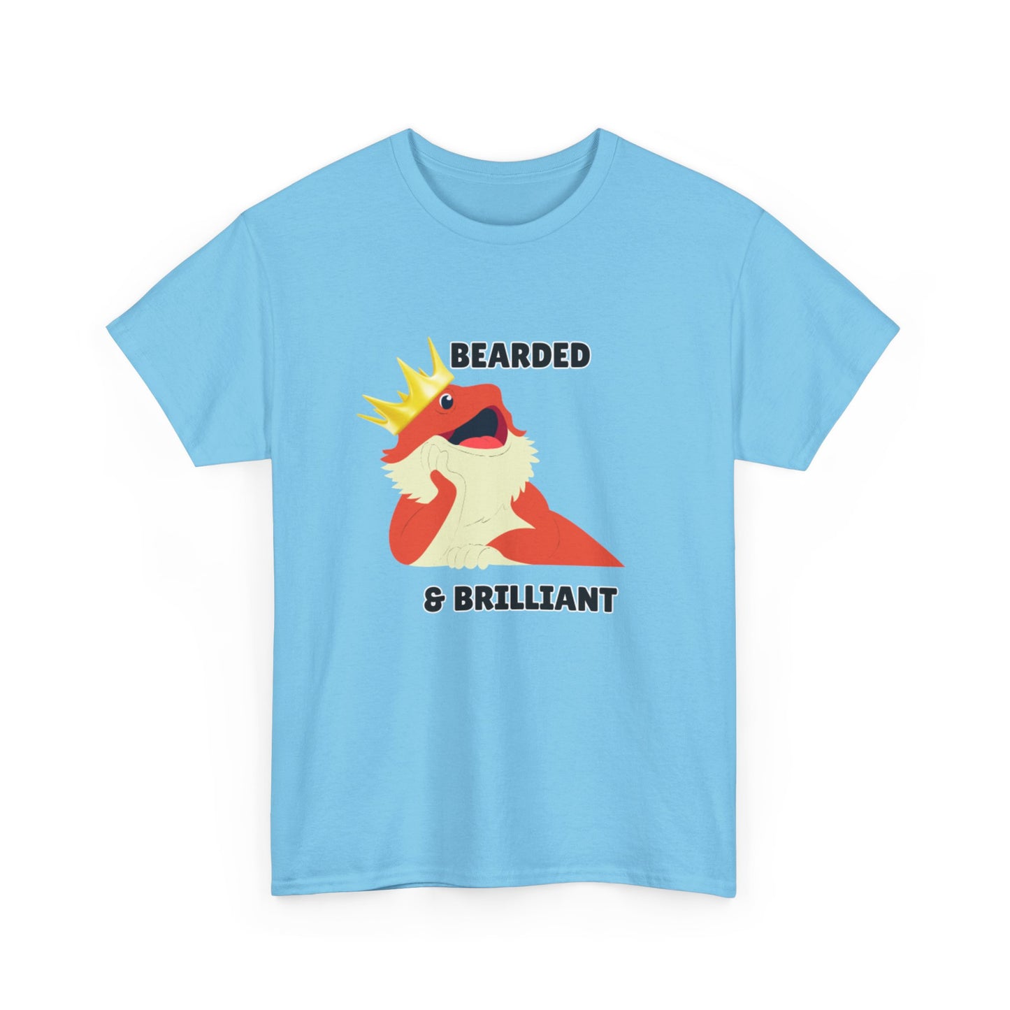 Adult Sizes: Bearded & Brilliant Bearded Dragon Crown Tee, Fun Graphic T-Shirt, Unique Gift for Geeks, Casual Wear, Birthday Present, Quirky Humor Shirt