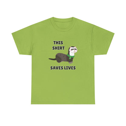 Adult Sizes: This Shirt Saves Lives Cute Animal Rescue Tee, Funny T-Shirt for Animal Lovers, Gift for Pet Adoption, Eco-Friendly Humor Shirt, Unique Casual Wear