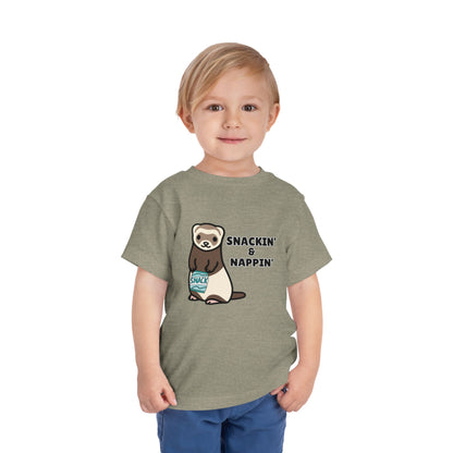 Toddler Sizes: Snackin' and Nappin' Ferret T-Shirt, Adorable Toddler Tee - Snackin' & Nappin', Ferrets, Snacks, Cute Kids Shirt, Birthday Gift, Nursery Wear, Fun Toddler Apparel