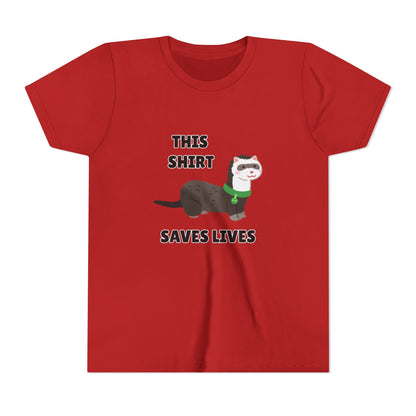 Funny Animal Youth Tee, 'This Shirt Saves Lives' T-Shirt, Cute Kids Shirt, Animal Lover Gift, Animal Rescue