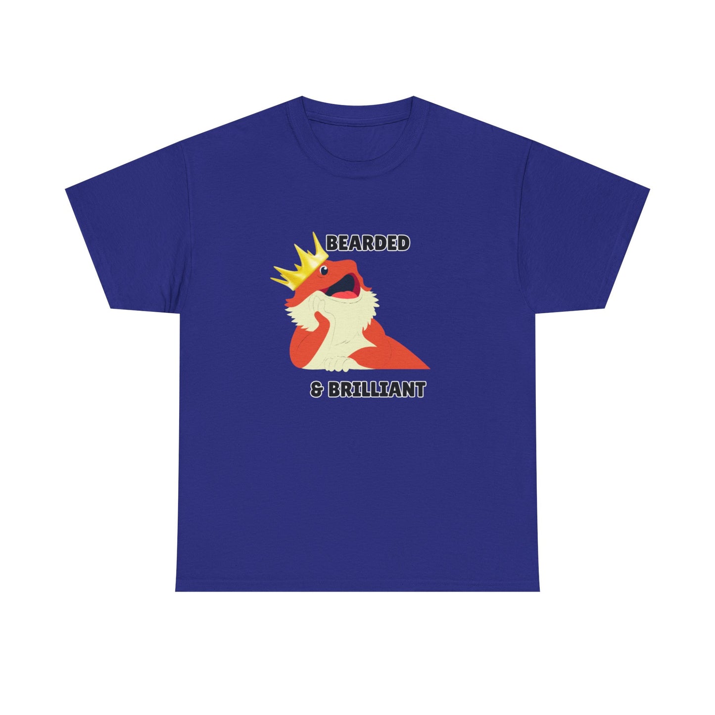 Adult Sizes: Bearded & Brilliant Bearded Dragon Crown Tee, Fun Graphic T-Shirt, Unique Gift for Geeks, Casual Wear, Birthday Present, Quirky Humor Shirt