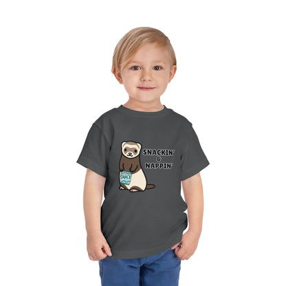 Toddler Sizes: Snackin' and Nappin' Ferret T-Shirt, Adorable Toddler Tee - Snackin' & Nappin', Ferrets, Snacks, Cute Kids Shirt, Birthday Gift, Nursery Wear, Fun Toddler Apparel