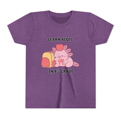 Learn Alotl in -- Grade (Customizable) Axolotl Back to School Youth Short Sleeve Tee