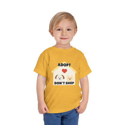 Toddler Sizes: Adopt Don't Shop Toddler Tee, Animal Rescue, Cute Animal Lover Shirt, Kids Apparel, Pet Adoption Awareness, Gift for Animal Lovers